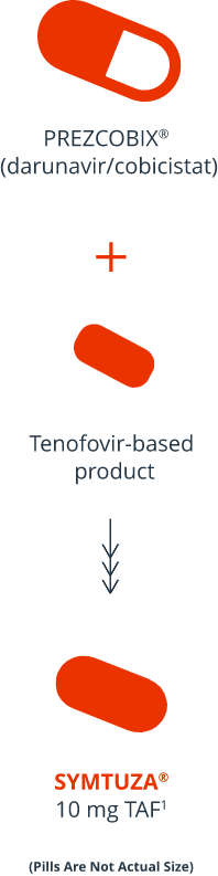 SYMTUZA® formula contains PREZCOBIX® (darunavir/cobicistat) plus Tenofovir-based product